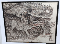 pen and ink dragon
